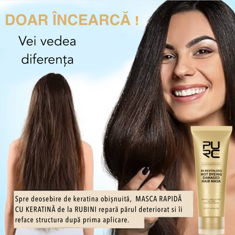TRATAMENT PROFESIONAL CU REPARARE RAPIDĂ A PĂRULUI DETERIORAT CU COLAGEN, PROTEINE ORGANICE ȘI KERATINĂ
