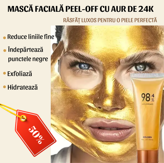 MASCĂ FACIALĂ PEEL-OFF CU AUR DE 24K