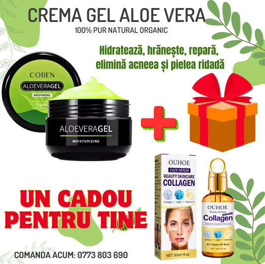 CREMĂ GEL CU ALOE VERA PENTRU FAȚĂ, GÂT ȘI DECOLTEU HIDRATANTĂ ȘI REGENERANTĂ
