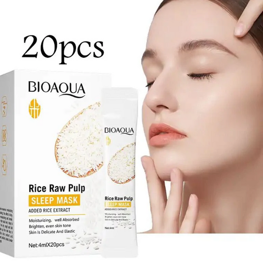 MASCĂ DE SOMN BIOAQUA CU PULPĂ CRUDĂ DE OREZ PACHET DE 20 BUC